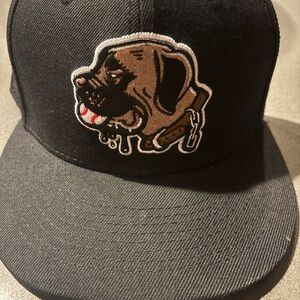 BaseBallism Black drooling  Dog Embroidered Cap fitted 7 3/8 never worn